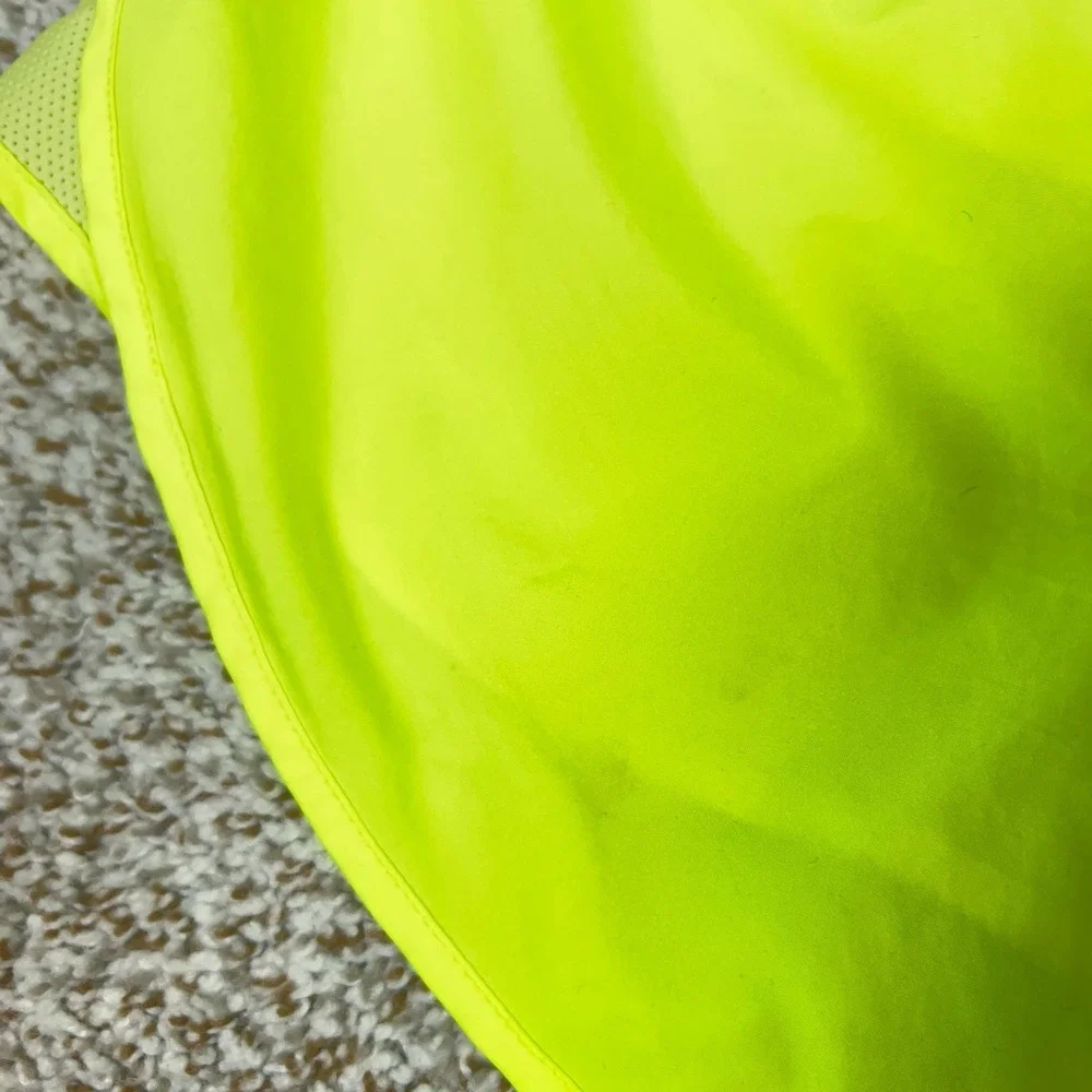 Nike Shorts Womens Medium Neon Yellow Dri-FIT Running Athletic Lined Workout